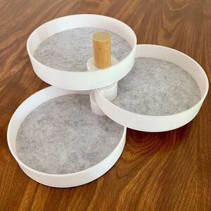 White Rotating Tiered Tray